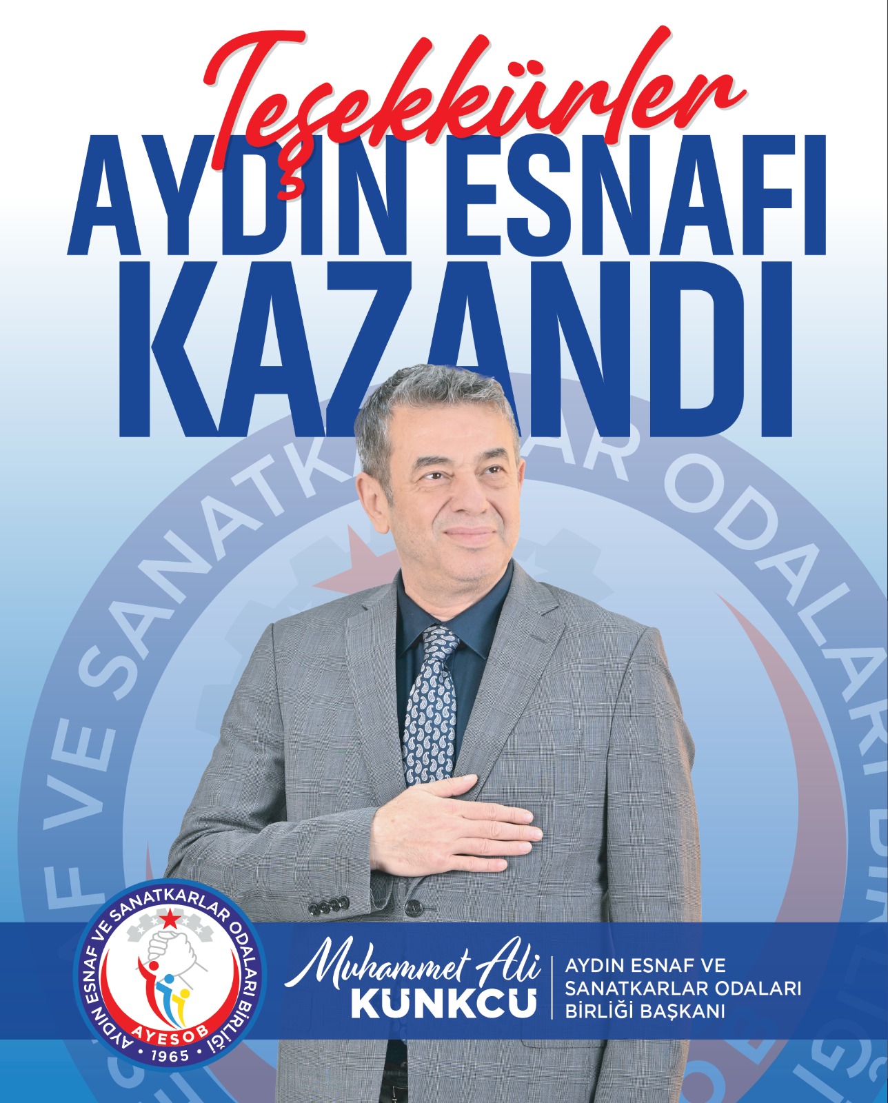 AYDIN ESNAFI KARARINI VERDİ: MUHAMMET ALİ KUNKCU YENİDEN BAŞKAN!