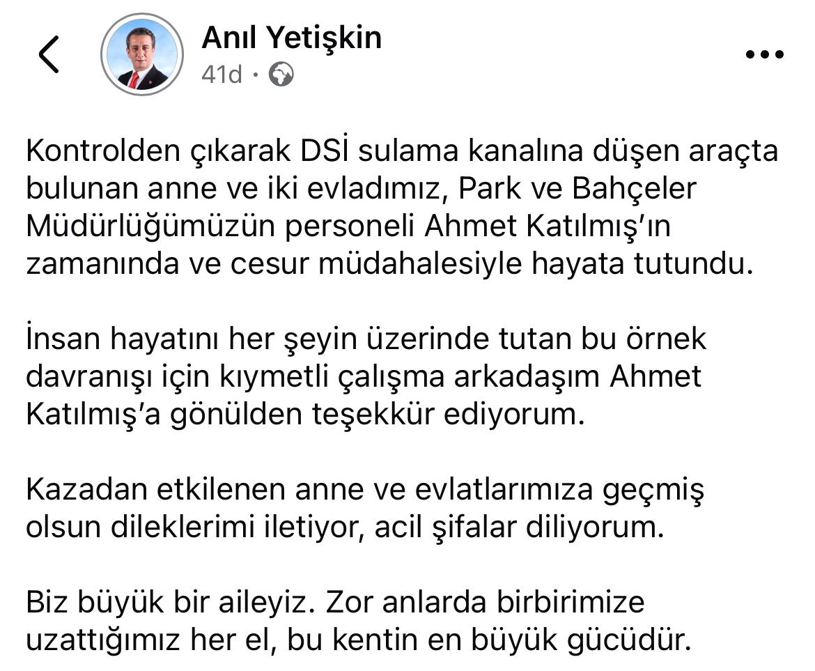 BAŞKAN ANIL YETİŞKİN’DEN KAHRAMAN EKİBE TEBRİK: 